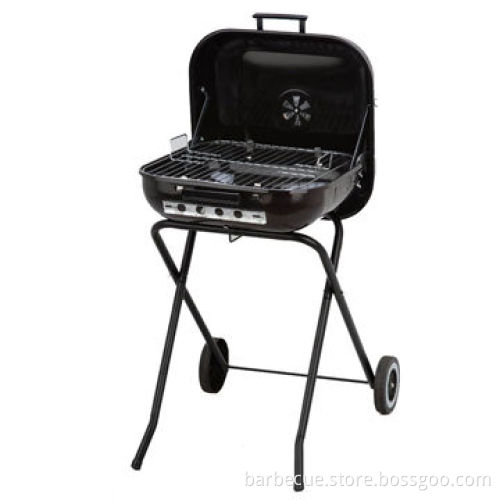 Charcoal BBQ Grill, Made of Carbon Steel, 68.5X50X81cm Size, Hamburger Shape
